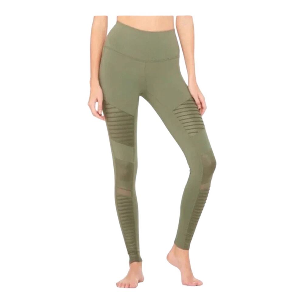 Alo Moto Leggings Women Green Small